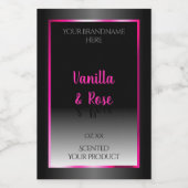 白黒プロダクトラベル華やかなピンクのフレーム フードラベル (シングルラベル)