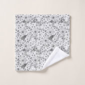 白黒プロテア野花園 バスタオルセット (ウォッシュタオル)