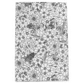 白黒プロテア野花園 ミディアムペーパーバッグ (正面)