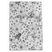 白黒プロテア野花園 ミディアムペーパーバッグ (裏面)