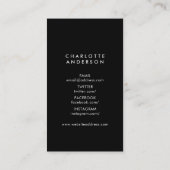 白黒プロファイルのヘッドショット写真 名刺 (裏面)