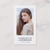 白黒プロファイルのヘッドショット写真 名刺 (正面)