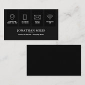 白黒プロフェッショナルアイコン名刺 エンクロージャーカード (正面/裏面)