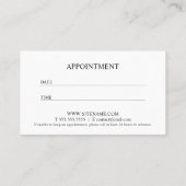 白黒プロフェッショナルアポイントメント 予約カード (裏面)