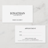 白黒プロフェッショナルアポイントメント 予約カード (正面/裏面)