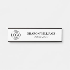 白黒プロフェッショナルカスタムビジネスロゴ サインプレート