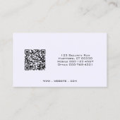 白黒プロフェッショナルカスタムフォトQRコード 名刺 (裏面)