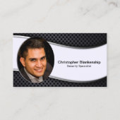 白黒プロフェッショナルカスタムフォトQRコード 名刺 (正面)