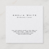 白黒プロフェッショナルスタイリッシュミニマルモダンリスト スクエア名刺 (正面)