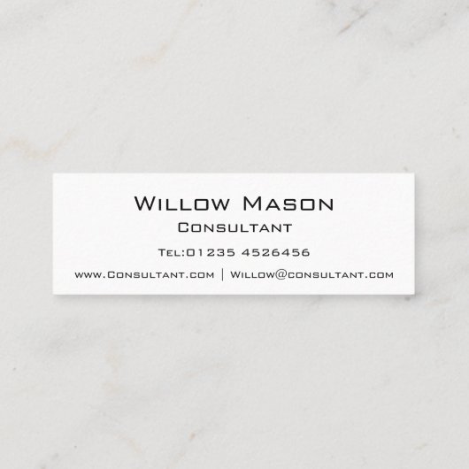 白黒プロフェッショナルストライプの名刺 スキニー名刺 (裏面)