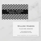 白黒プロフェッショナルストライプの名刺 名刺 (正面/裏面)