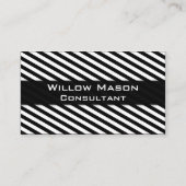 白黒プロフェッショナルストライプの名刺 名刺 (正面)