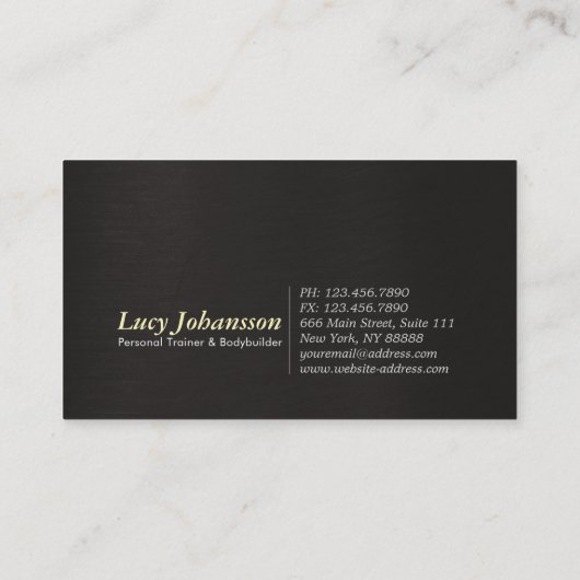 白黒プロフェッショナルフィットネスパーソナルトレーナー 名刺 (裏面)