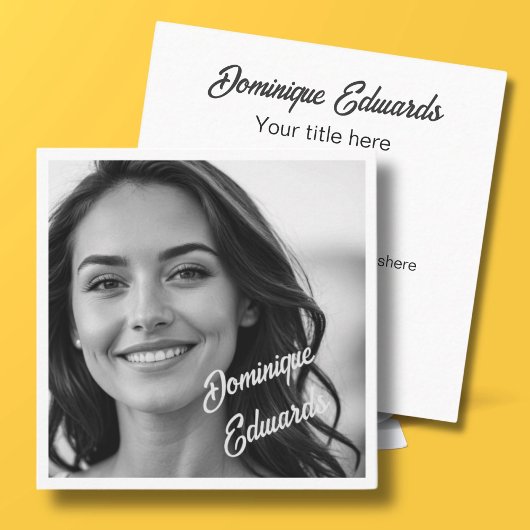 白黒プロフェッショナルフォトソーシャルメディア スクエア名刺