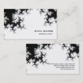 白黒プロフェッショナルフローラルパターントレンディー 名刺 (正面/裏面)