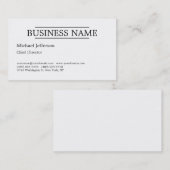 白黒プロフェッショナルプレーンモダンミニマリスト 名刺 (正面/裏面)