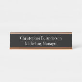 白黒プロフェッショナルモダン教室 デスクネームプレート (正面)