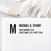 白黒プロフェッショナルモノグラムはっきりした文字 ラベル (インサイチュ)