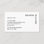 白黒プロフェッショナルモノグラムモダンミニマル 名刺 (裏面)