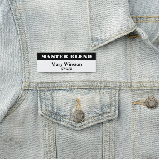 白黒プロフェッショナル名タグ 名札 (インサイチュ)