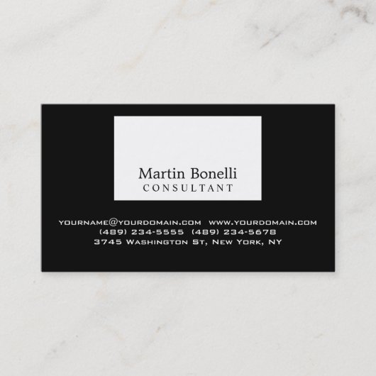 白黒プロフェッショナル名刺 名刺 (正面)