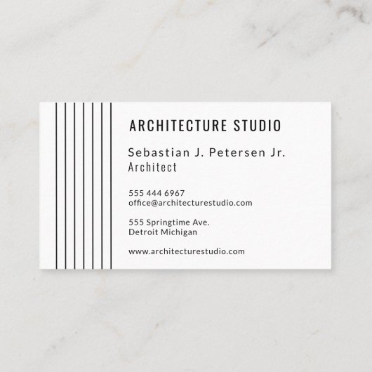 白黒プロフェッショナル建築家デザイモダンナー 名刺 (裏面)