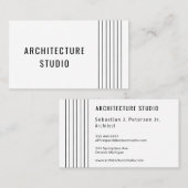 白黒プロフェッショナル建築家デザイモダンナー 名刺 (正面/裏面)