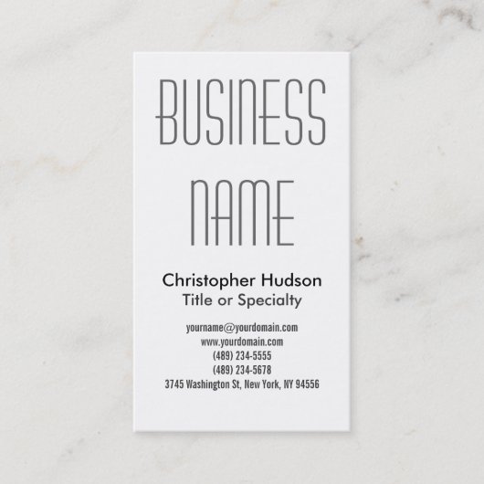 白黒プロフェッショナル普通名刺 名刺 (正面)