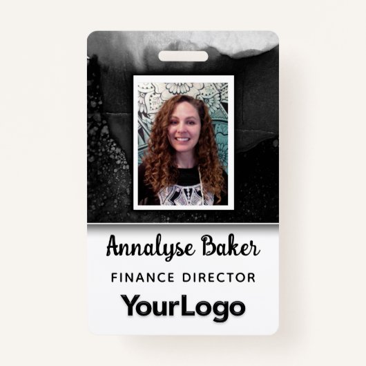 白黒プロフェッショナルCNAナース写真名 バッジ (正面)