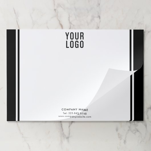 白黒プロモーションビジネスロゴ ペーパーパッド (折り畳み)