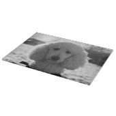 白黒プードル顔子犬の目 カッティングボード (角)