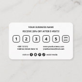 白黒ヘアドレモダンザーロイヤリティカード ロイヤリティカード (裏面)