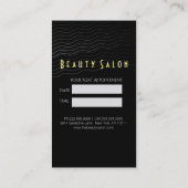 白黒ヘアパターン金ゴールドはさみヘアスタイリスト 予約カード (裏面)
