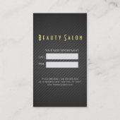 白黒ヘアパターン金ゴールドはさみヘアスタイリスト 予約カード (裏面)
