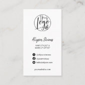 白黒ヘアメイクフォトロゴqrコシンプルード 名刺 (正面)