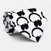 白黒ヘッドフォンシルエット ネクタイ (ロール)