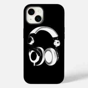 白黒ヘッドフォンシルエット Case-Mate iPhone 14ケース