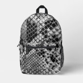 白黒ヘビ プリントバックパック (正面)