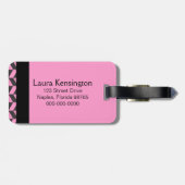 白黒ヘリンボンカスタマイズ可能な色 ラゲッジタグ (裏面横)