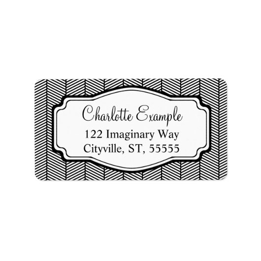 白黒ヘリンボーンクラシックカスタム ラベル (正面)