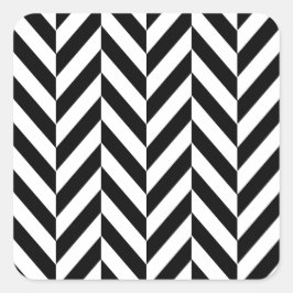 白黒ヘリンボーンパターン スクエアシール