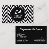 白黒ヘリンボーン模様の名刺 名刺 (正面/裏面)