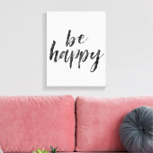 白黒ベハッピー引用文 キャンバスプリント (インサイチュ (リビング))