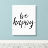 白黒ベハッピー引用文 キャンバスプリント (インサイチュ (ウッドフロア))