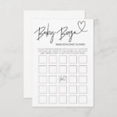白黒ベビーのビンゴのベビーシャワーのゲームカード エンクロージャーカード (正面/裏面)