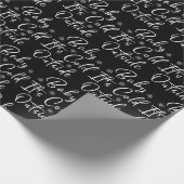 白黒ベビークリスマス外は寒い ラッピングペーパー (角)