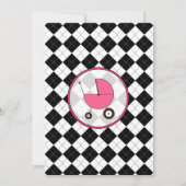 白黒ベビーシャアーガイル柄のワー招待状 招待状 (正面)