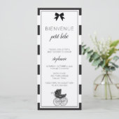 白黒ベビーシャフランスのワー招待状 招待状 (スタンド正面)