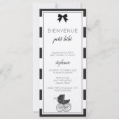 白黒ベビーシャフランスのワー招待状 招待状 (正面)