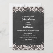 白黒ベビーシャワー招待状 招待状 (正面)
